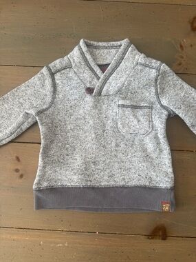 Shawl Collar Heather Gray Kids Sweater